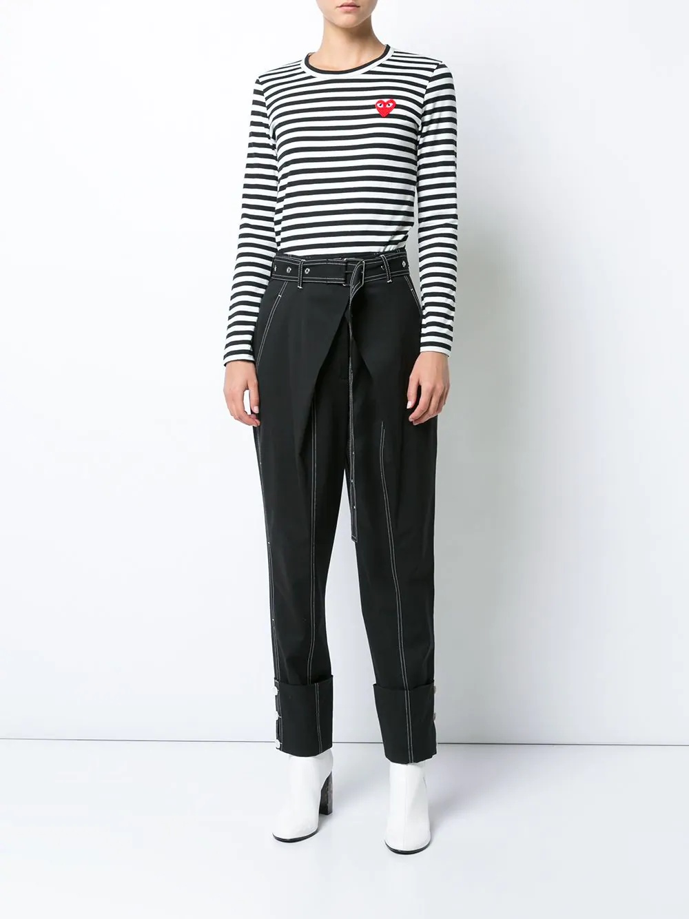 striped long sleeved T-shirt - 2