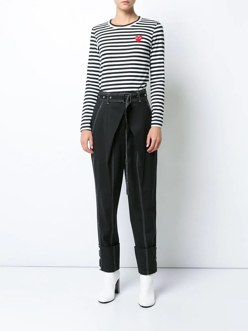 Comme des Garçons PLAY striped long sleeved T-shirt outlook