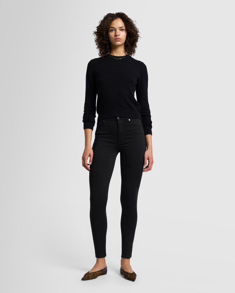 7 For All Mankind Slim Illusion Luxe High Waist Skinny in Black outlook