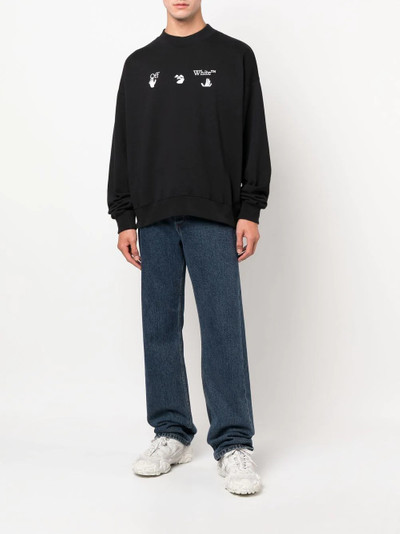 Off-White Swimming Man-logo cotton sweatshirt outlook