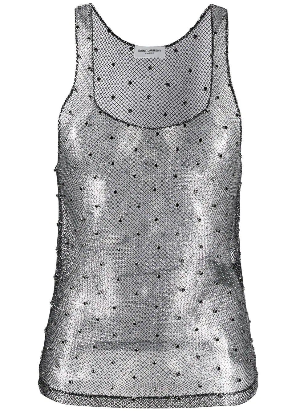 chain link embellished sleeveless top - 1