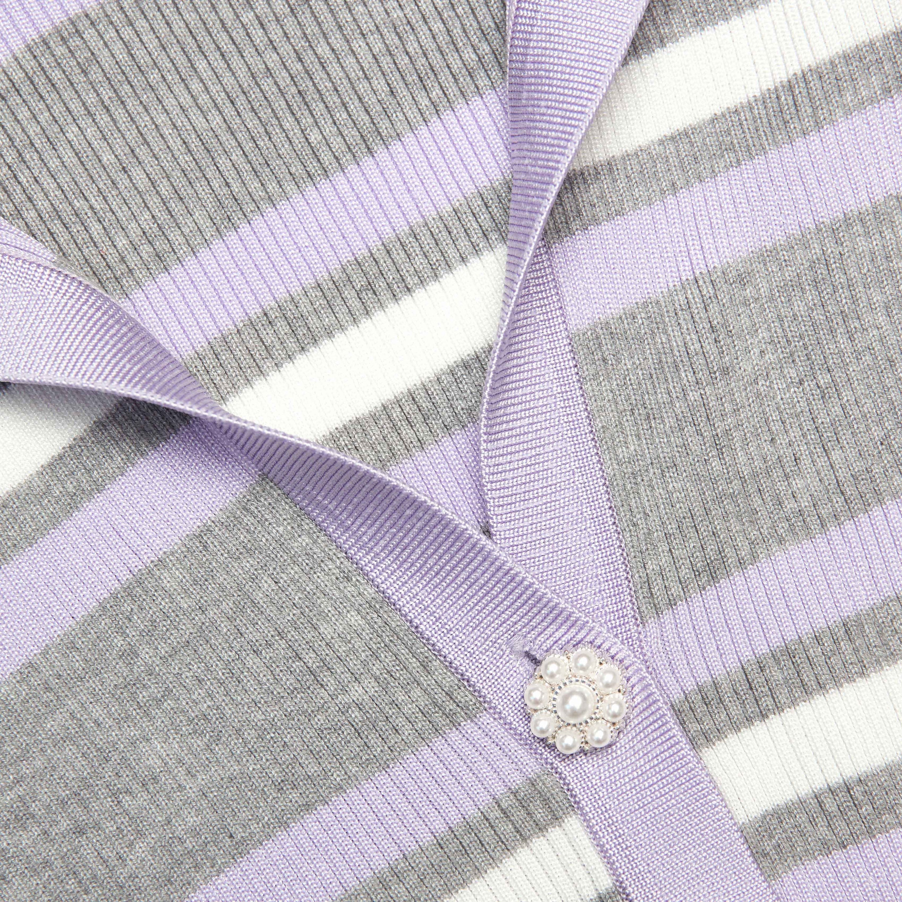 Grey Stripe Rib Knit Top - 5