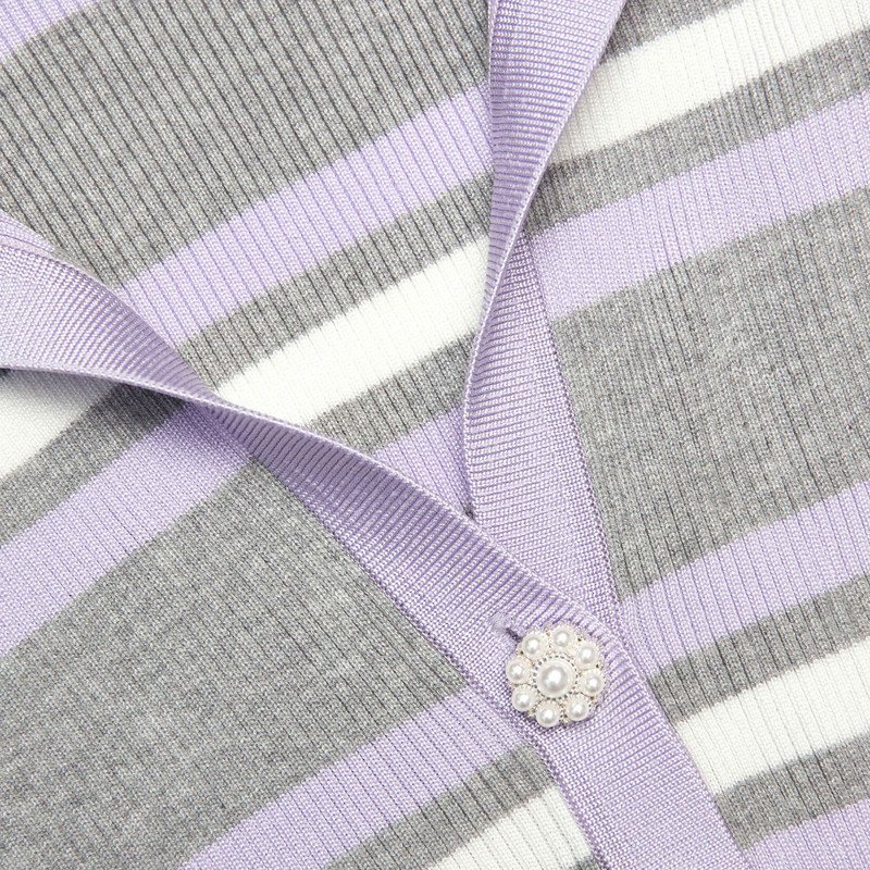 Grey Stripe Rib Knit Top 5