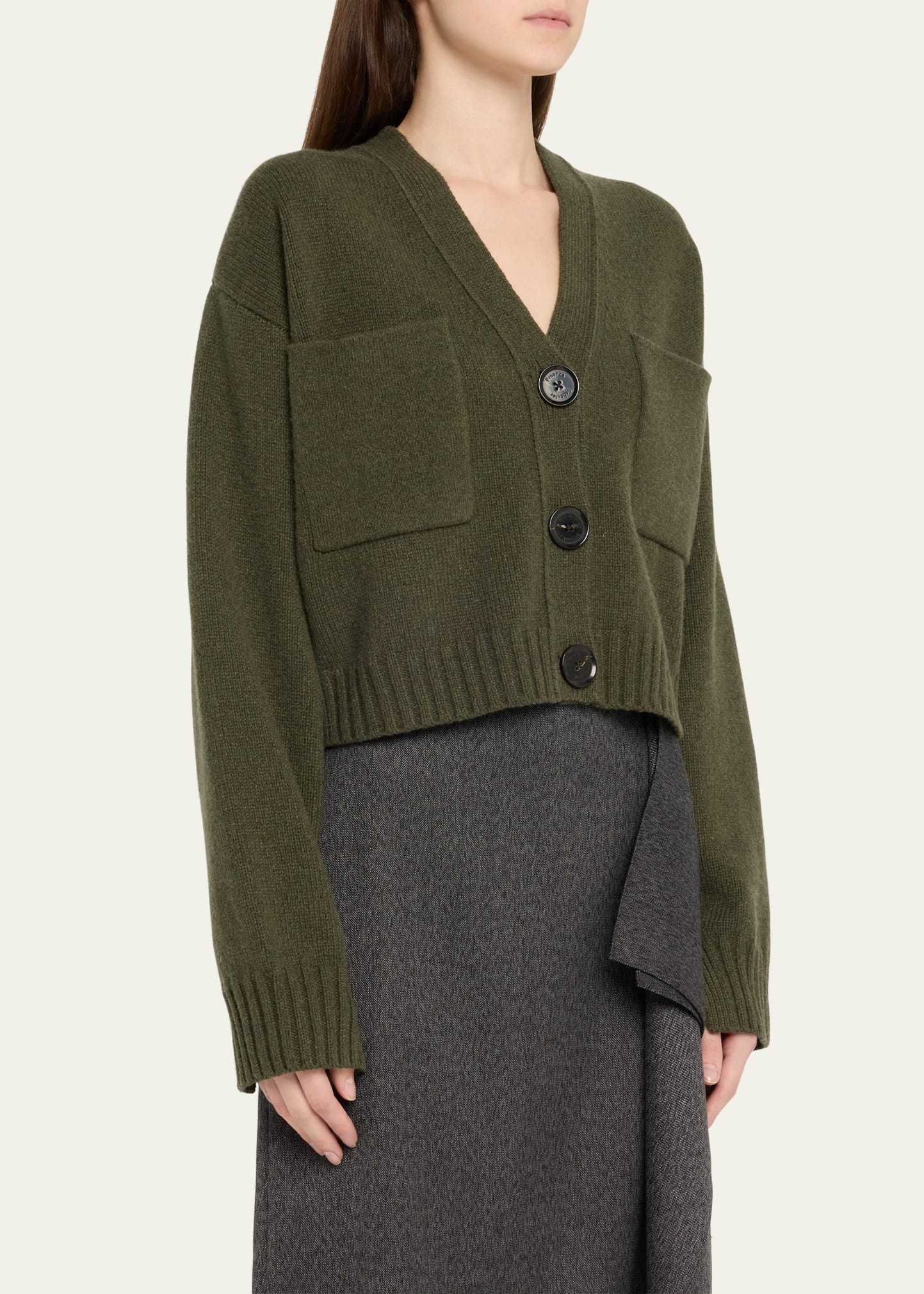Sofia V-Neck Eco Cashmere Wool Cardigan - 4