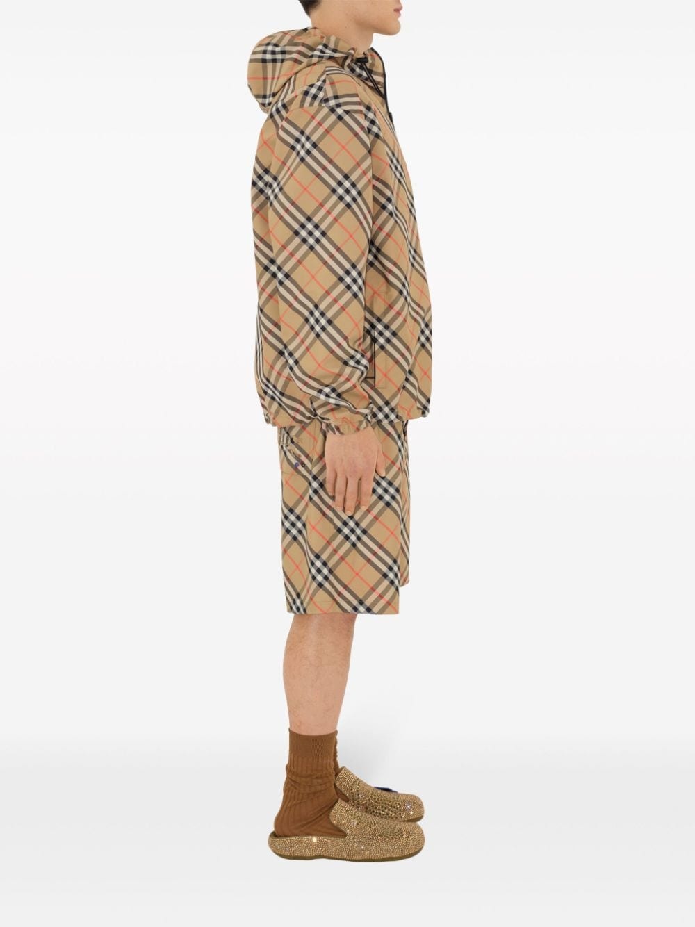 Vintage Check reversible zip-front hooded jacket - 3