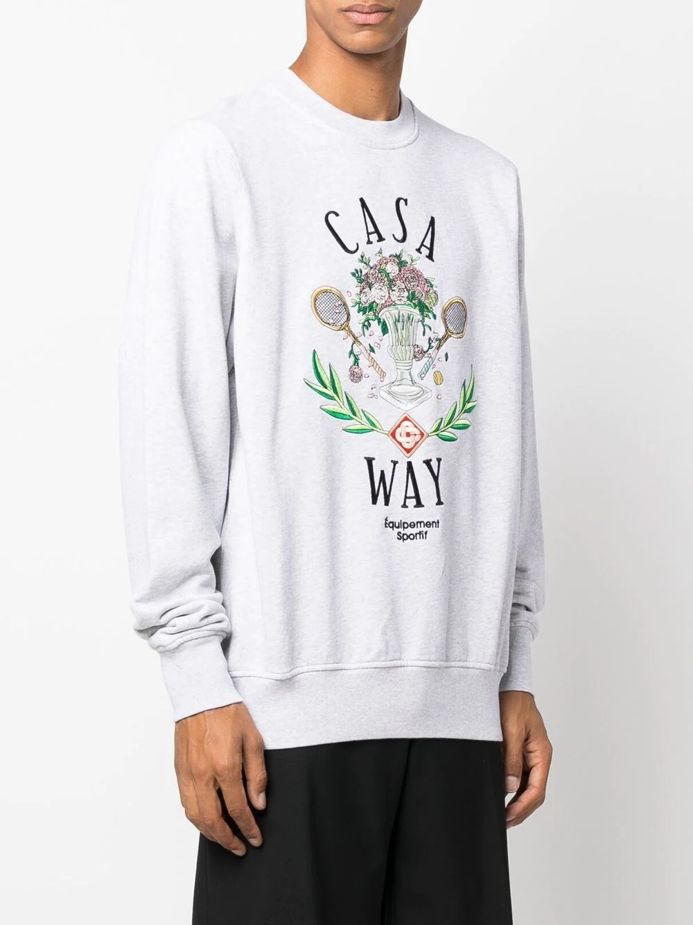 logo-embroidered crew-neck sweatshirt - 3