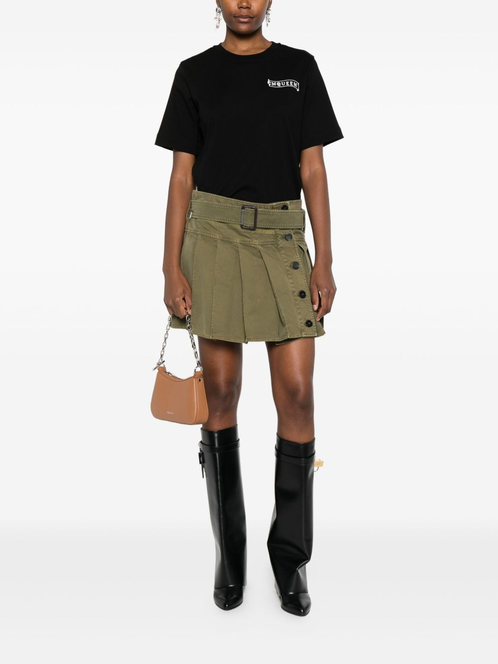 pleated-belted mini skirt - 2