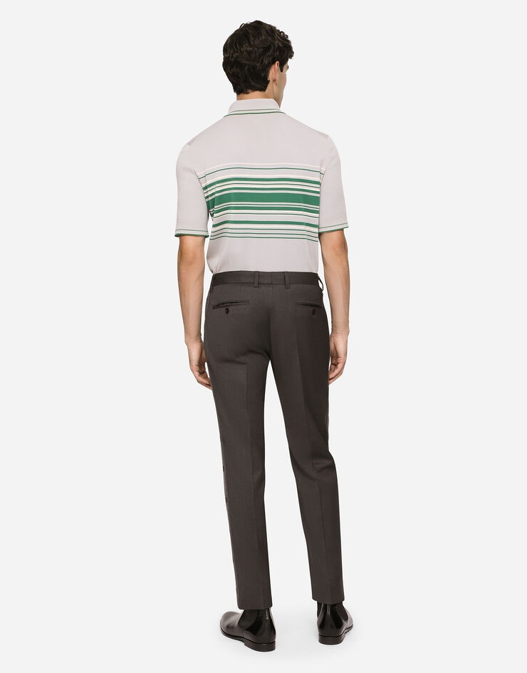 Stretch wool pants with side bands - 5