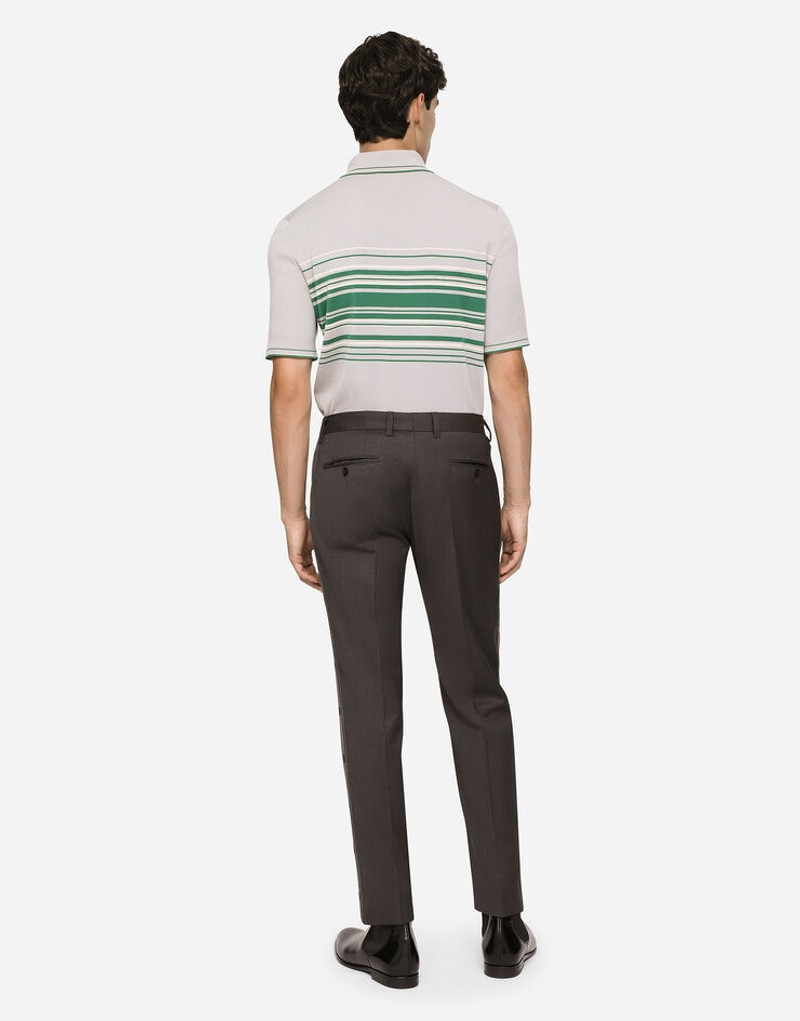 Stretch wool pants with side bands 5