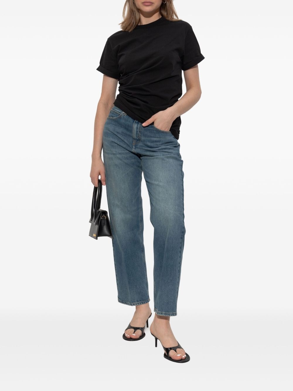 washed straight-leg jeans - 2