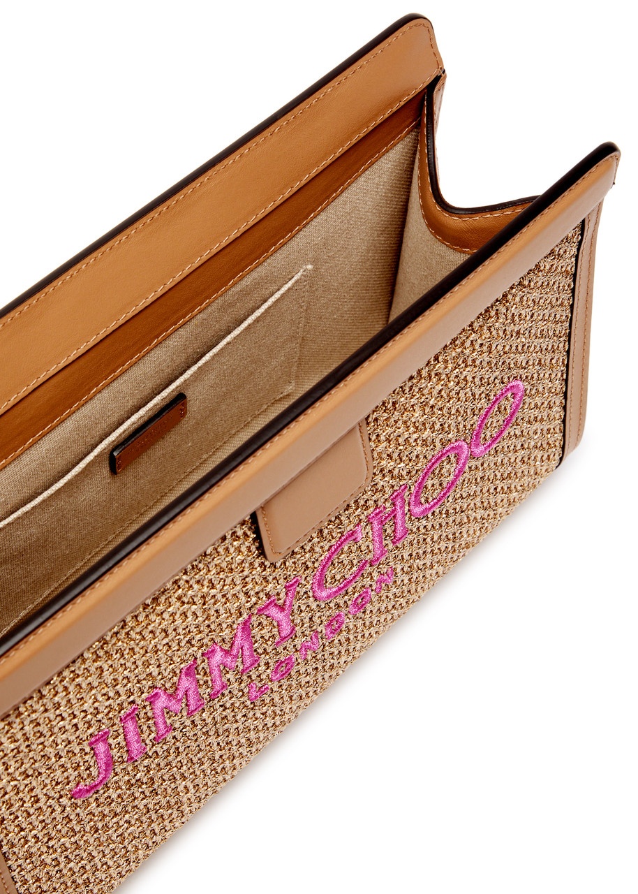 Jimmy Choo Avenue Logo Raffia Pouch - 4