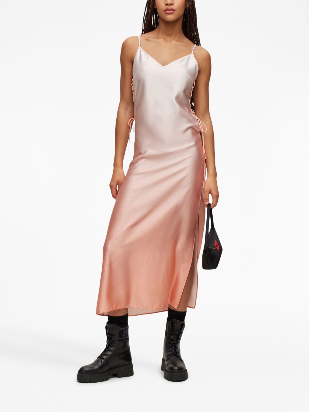 gradient-effect satin midi dress - 2