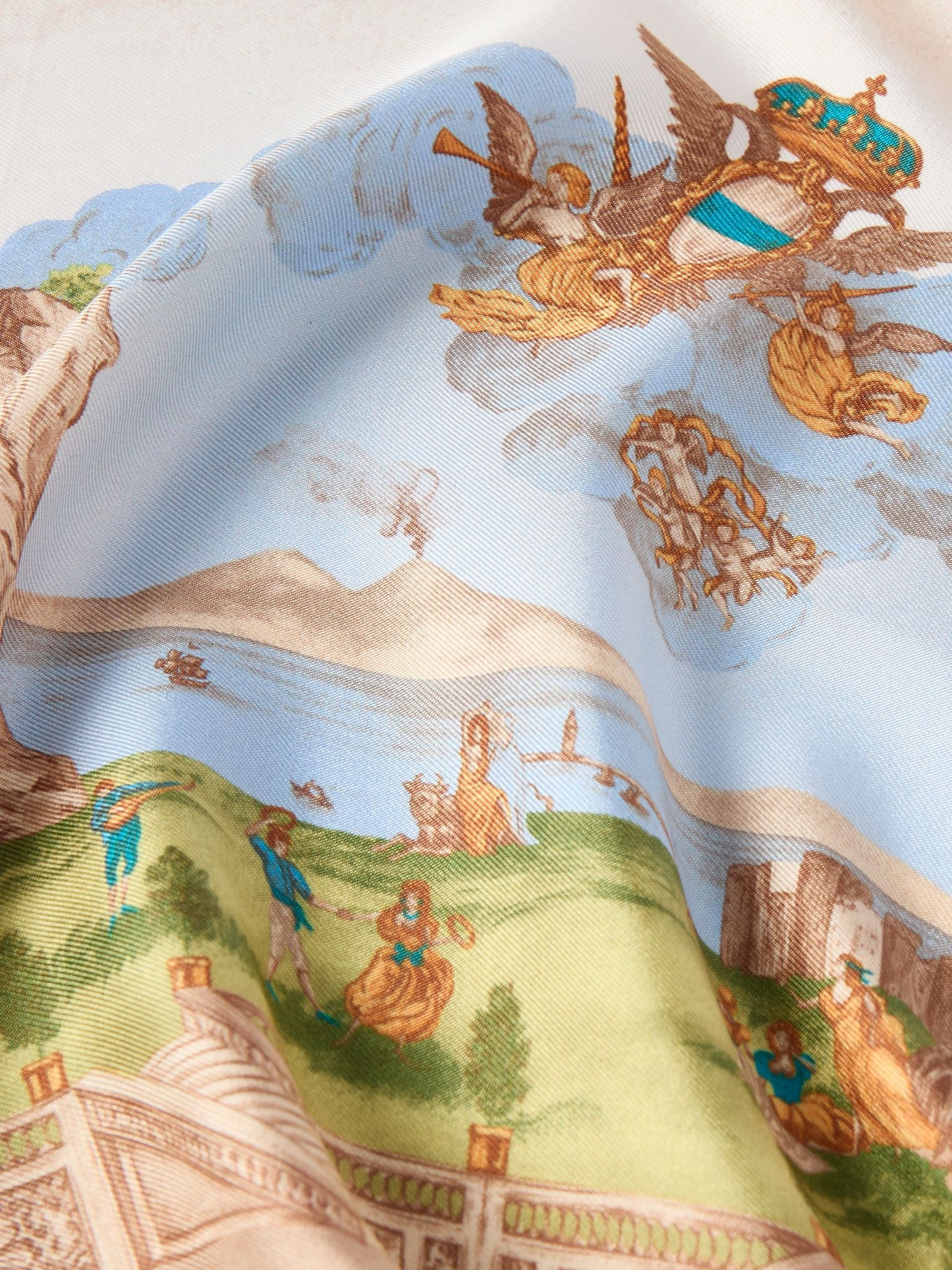 Oronomant Cuccagna Printed Silk-Twill Pocket Square Blue - 3