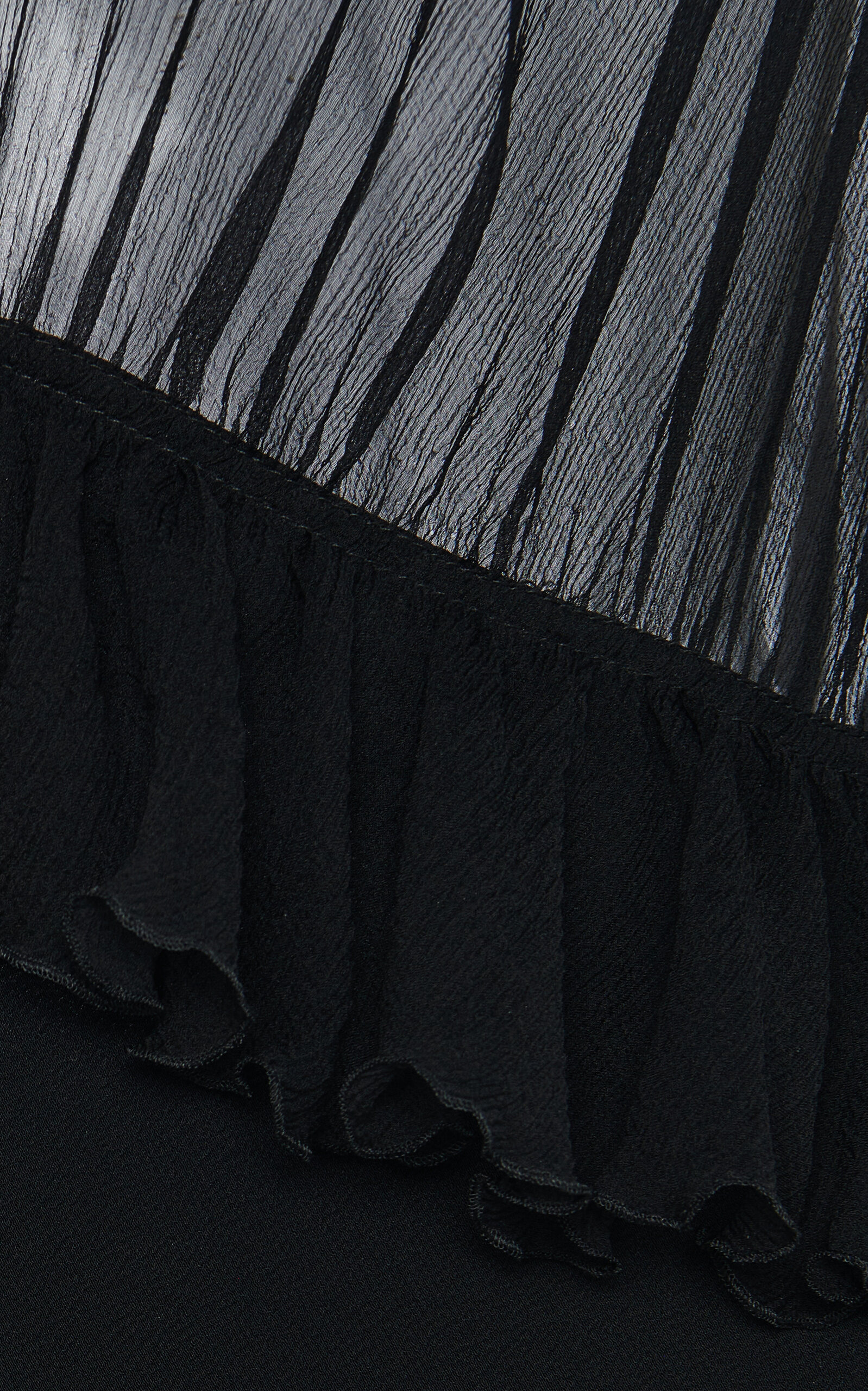 Ruffled Silk Crepe Maxi Dress black - 5