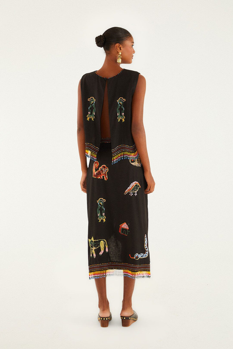 Ana Leovy Farm Rio Figures Wrap Midi Skirt 4