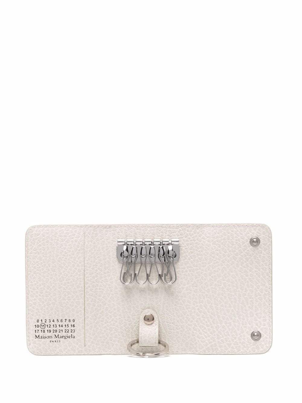 grained leather folding keyring - 3