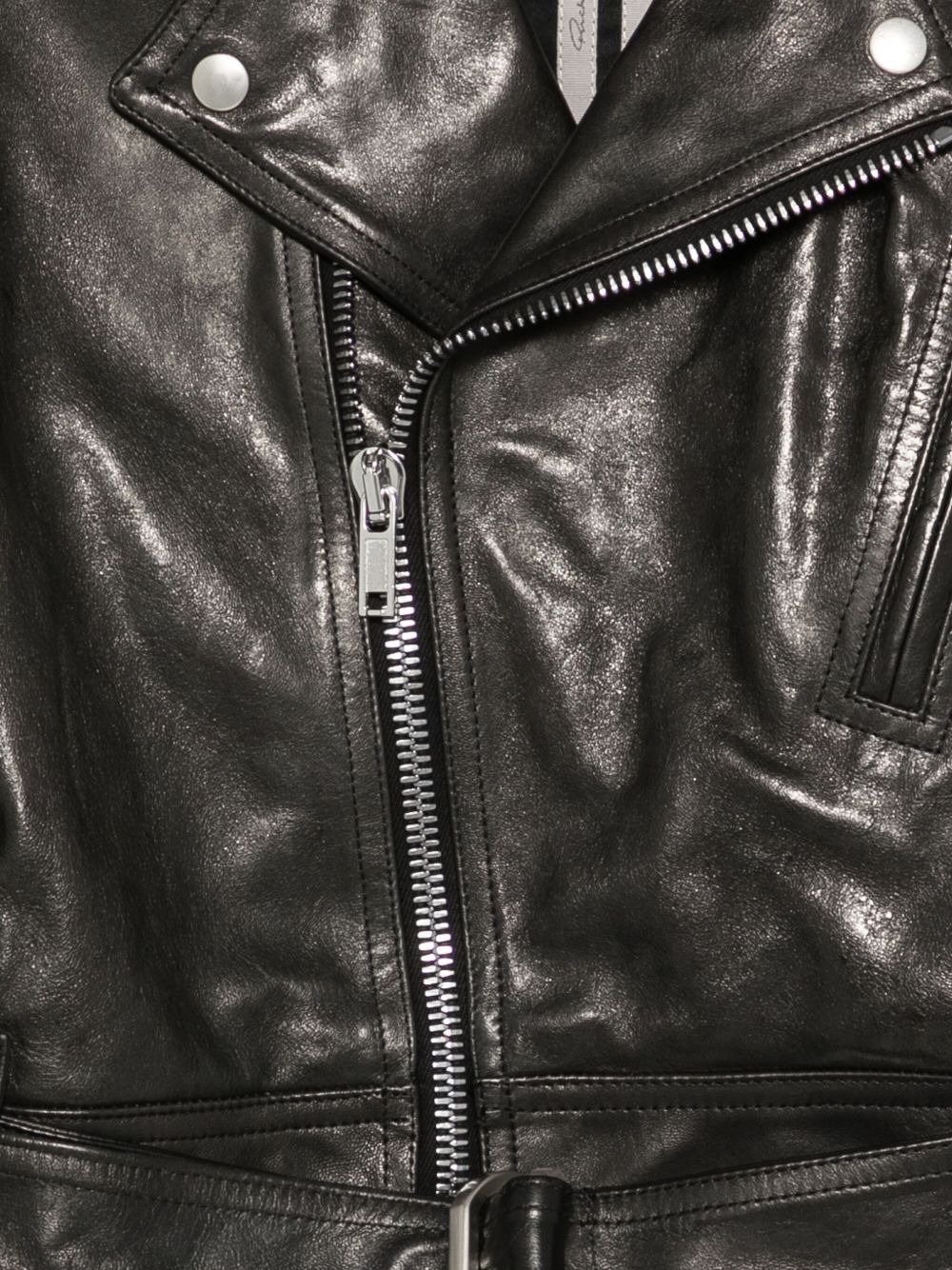 belted leather jacket - 3