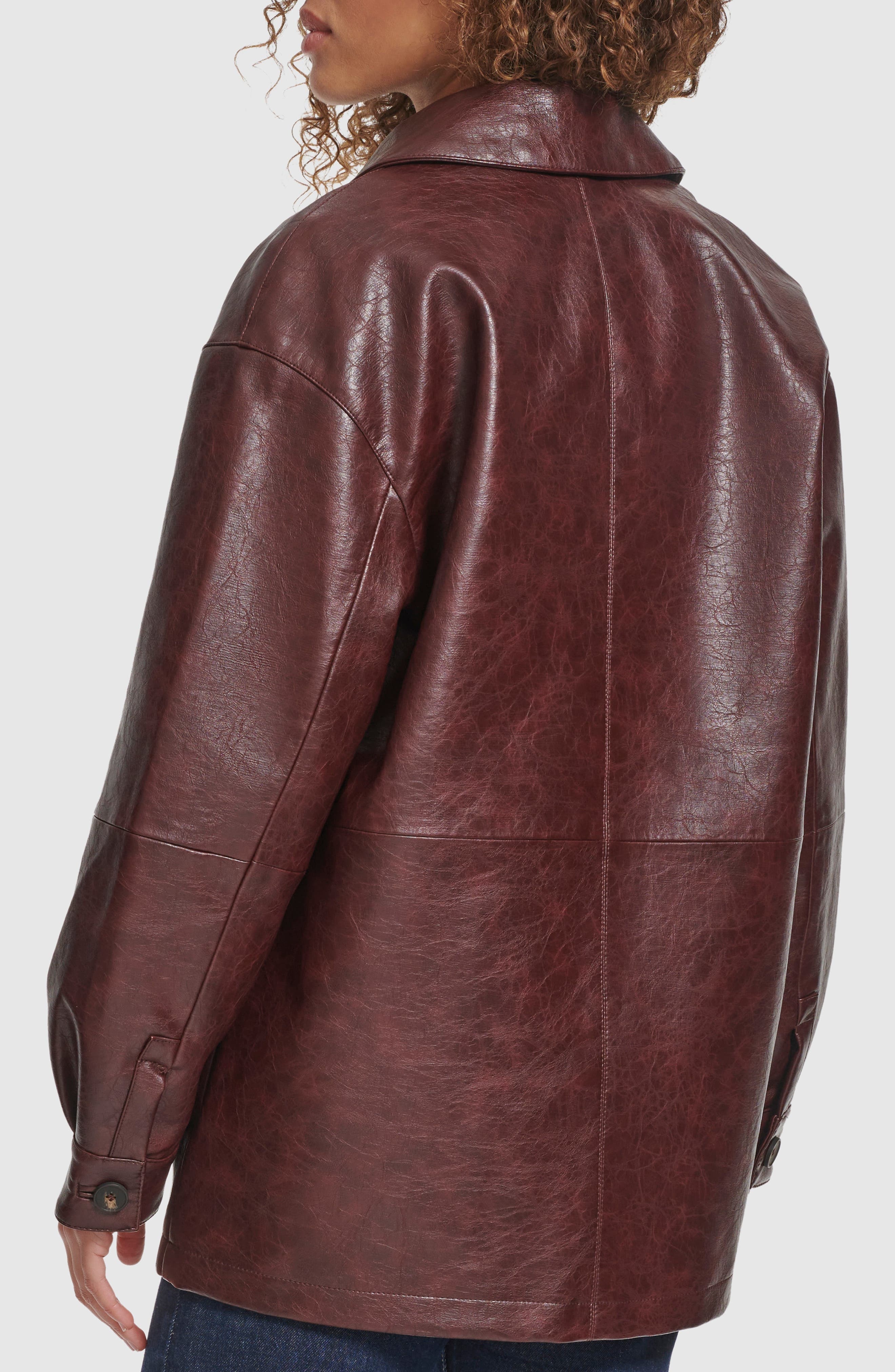 levi's Oversize Faux Leather Relaxed Jacket in Oxblood at Nordstrom - 2