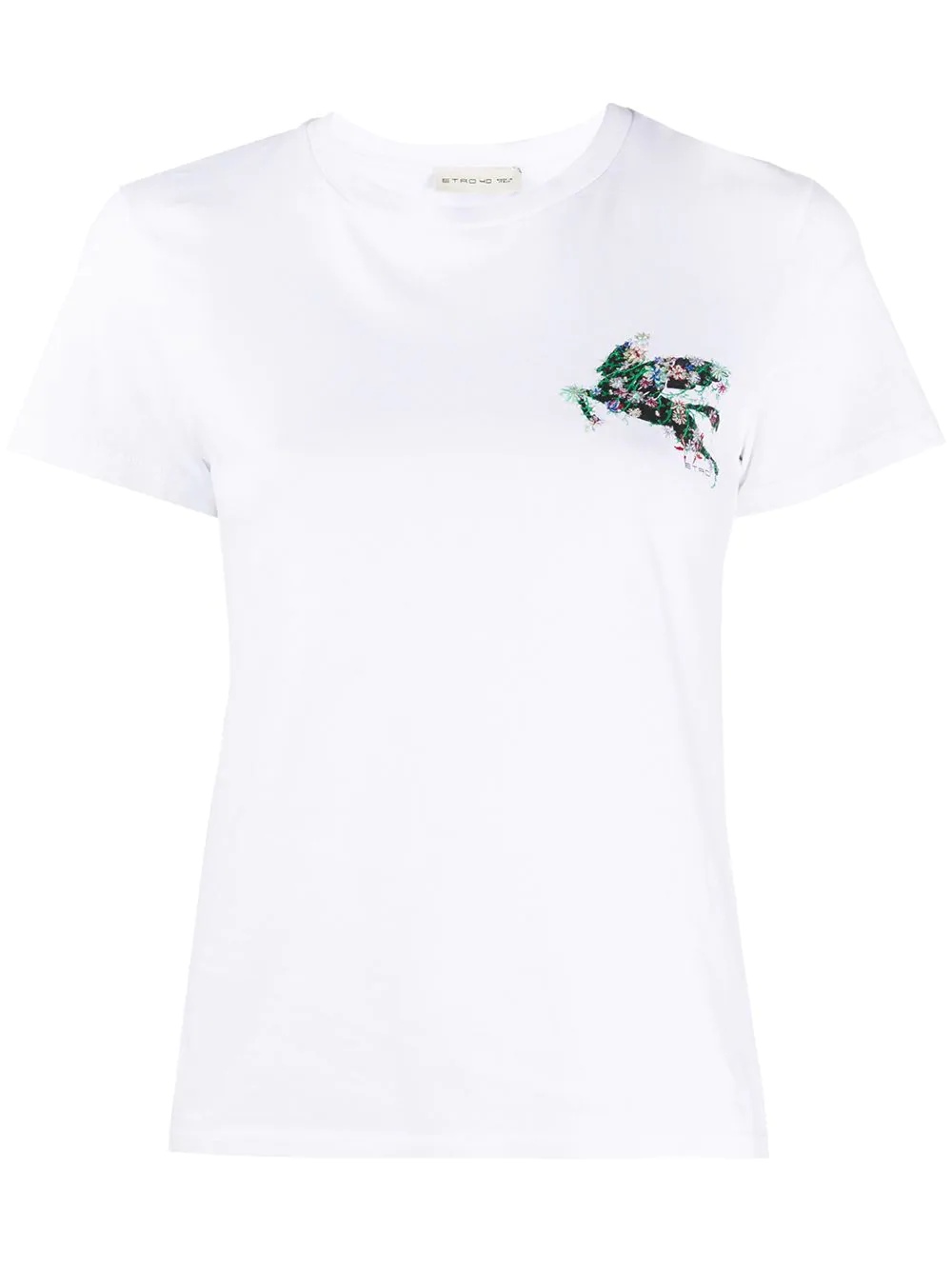 floral embroidered T-shirt - 1