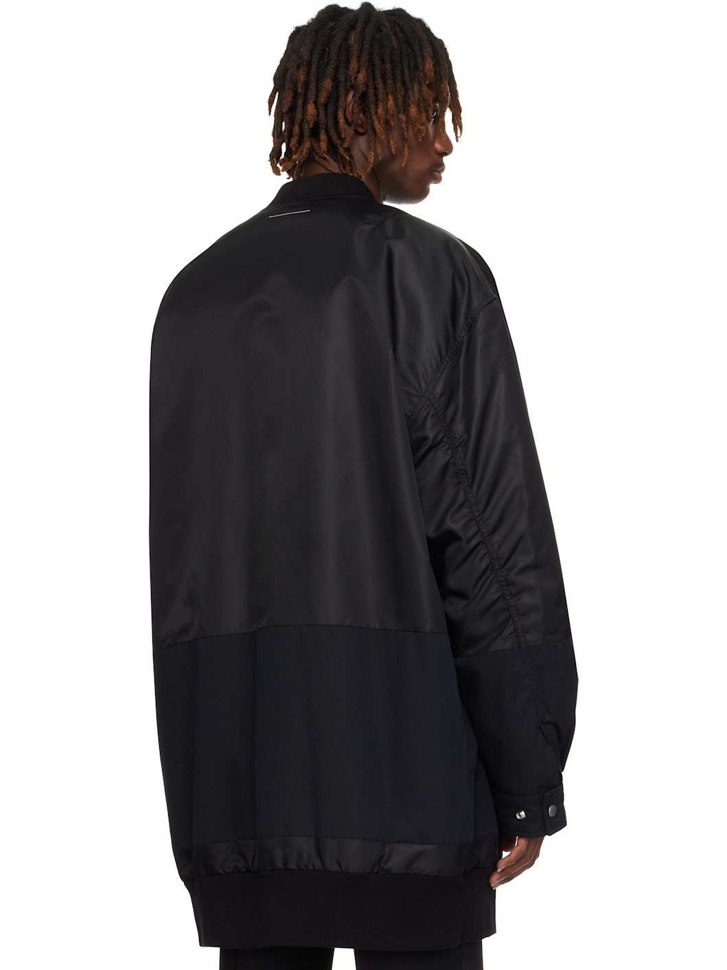 Black Sports Bomber Jacket - 3