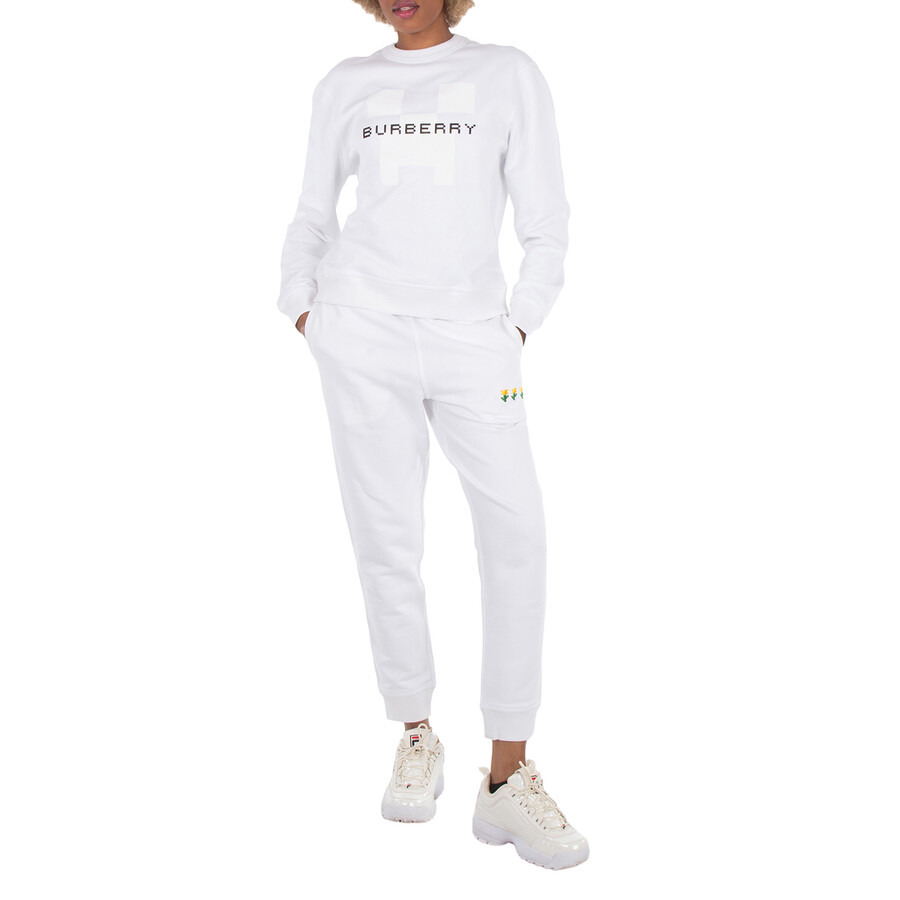 Burberry Larkan Embroidered Floral Cotton Jogging Pants - 6