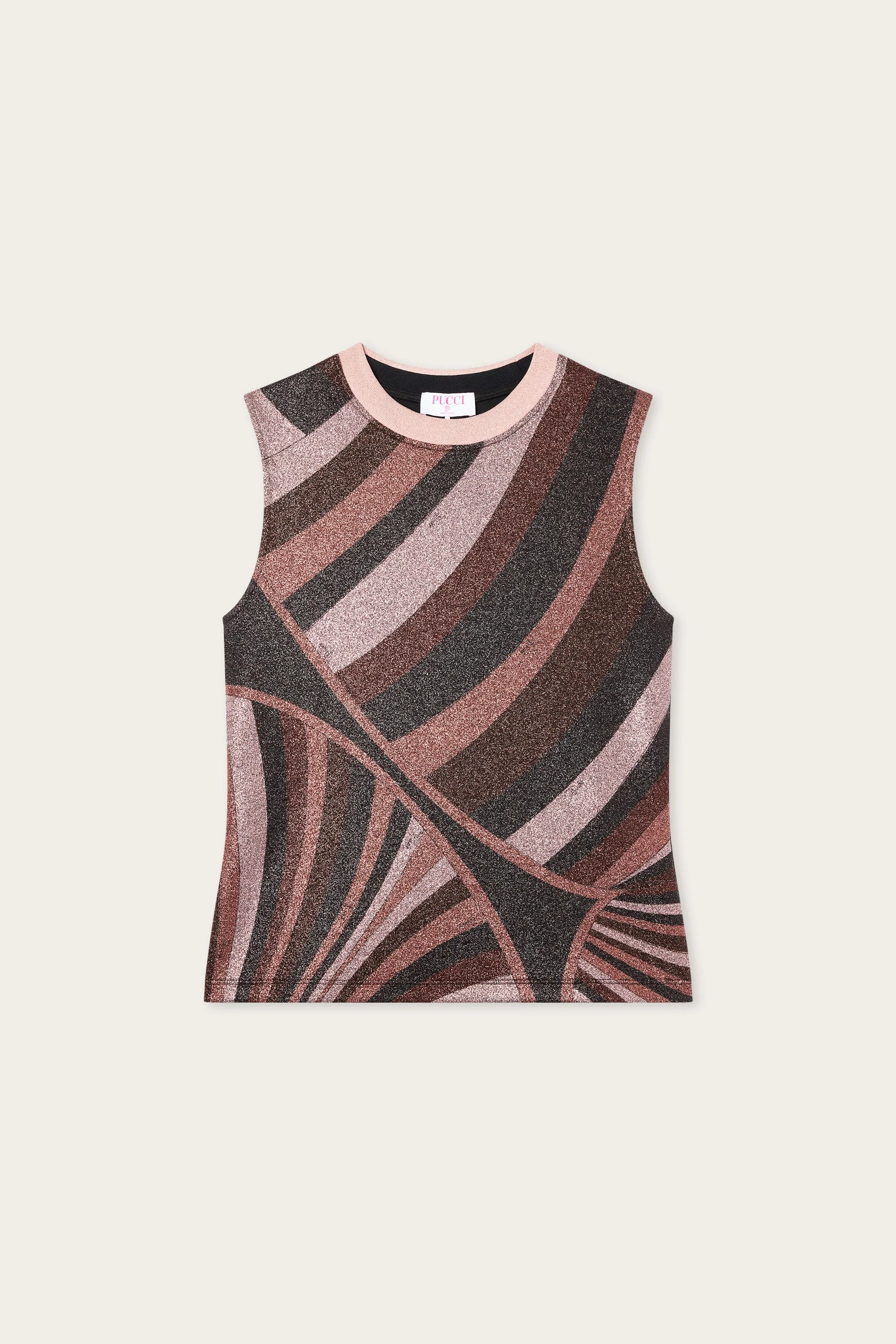 IRIDE PRINT LUREX JERSEY TOP - 1