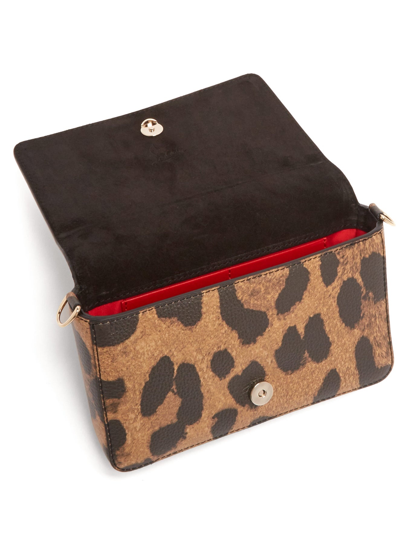 Zoomi leopard-print leather and spike clutch - 4