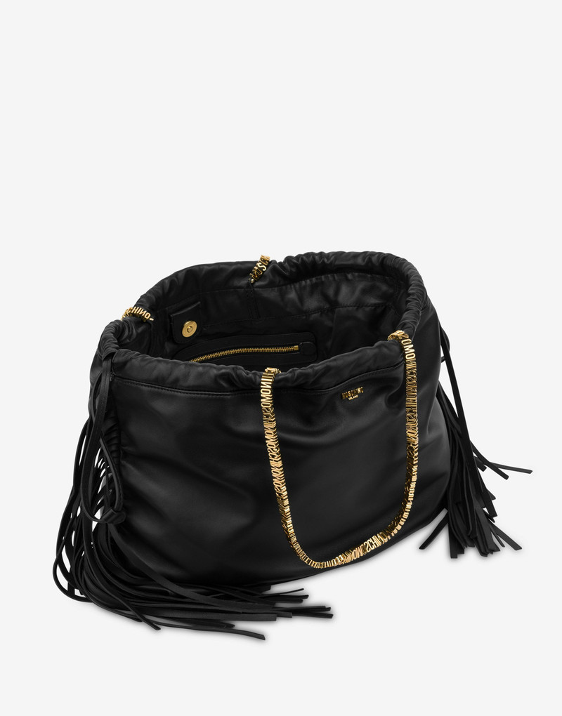 MINI LETTERING SHOPPER WITH FRINGES 3