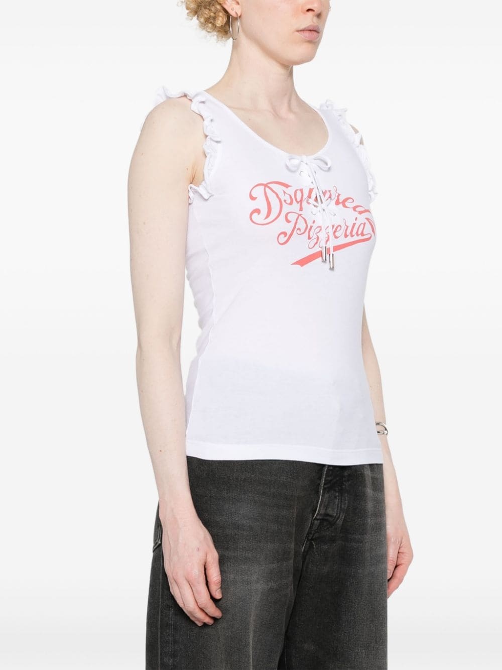 logo-print cotton tank top - 3