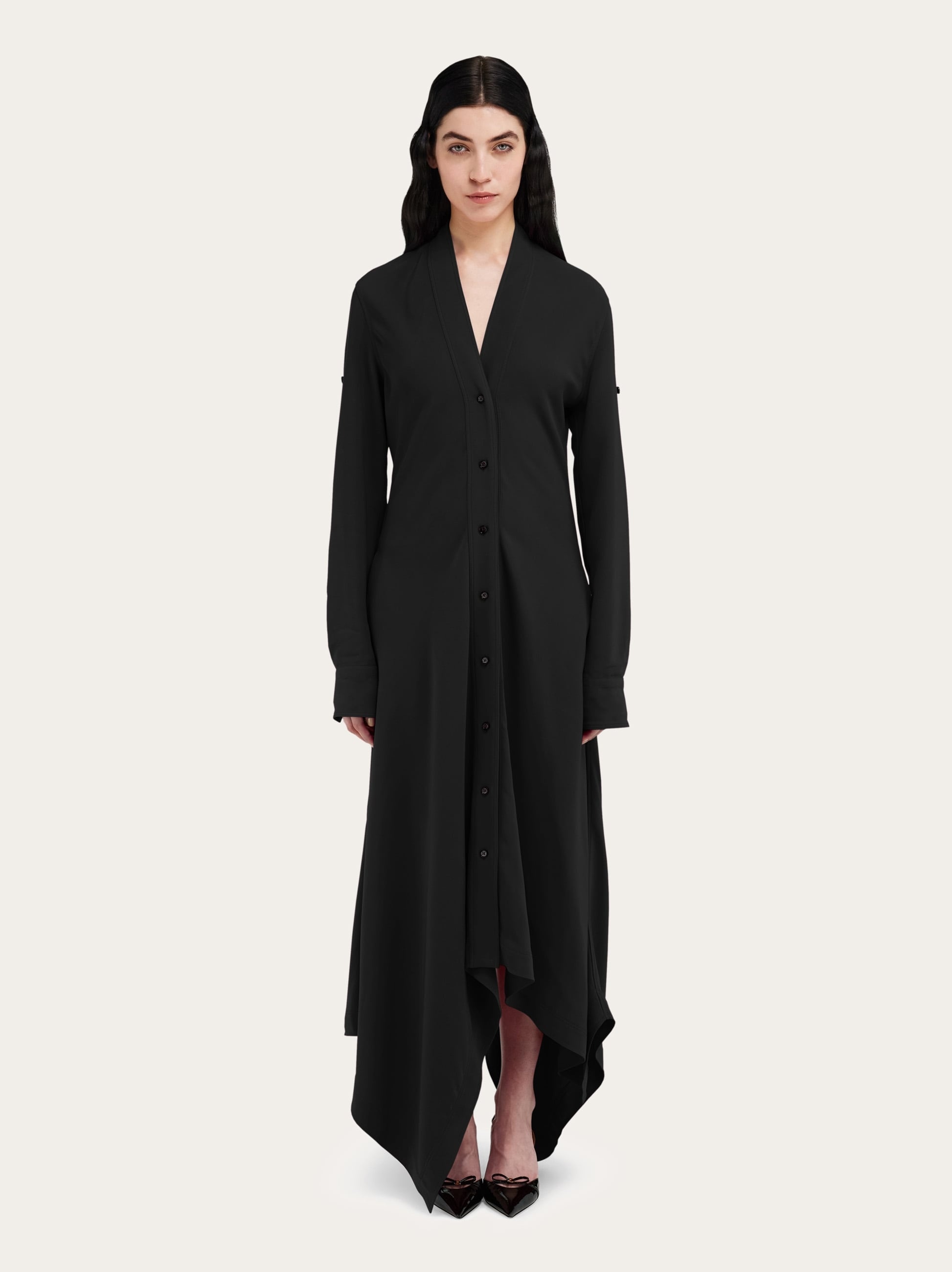 Shirt dress with handkerchief hem - 2