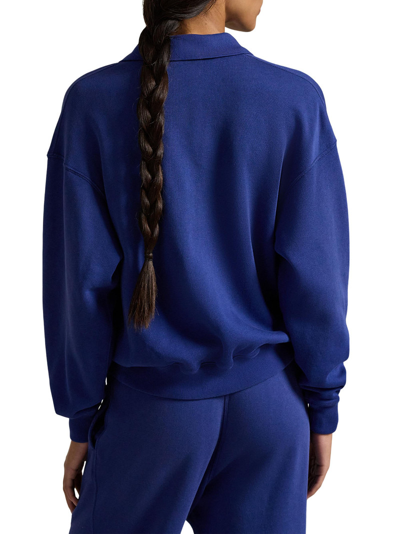 Women's Cotton-Blend Polo Sweatshirt - Heritage Royal 5