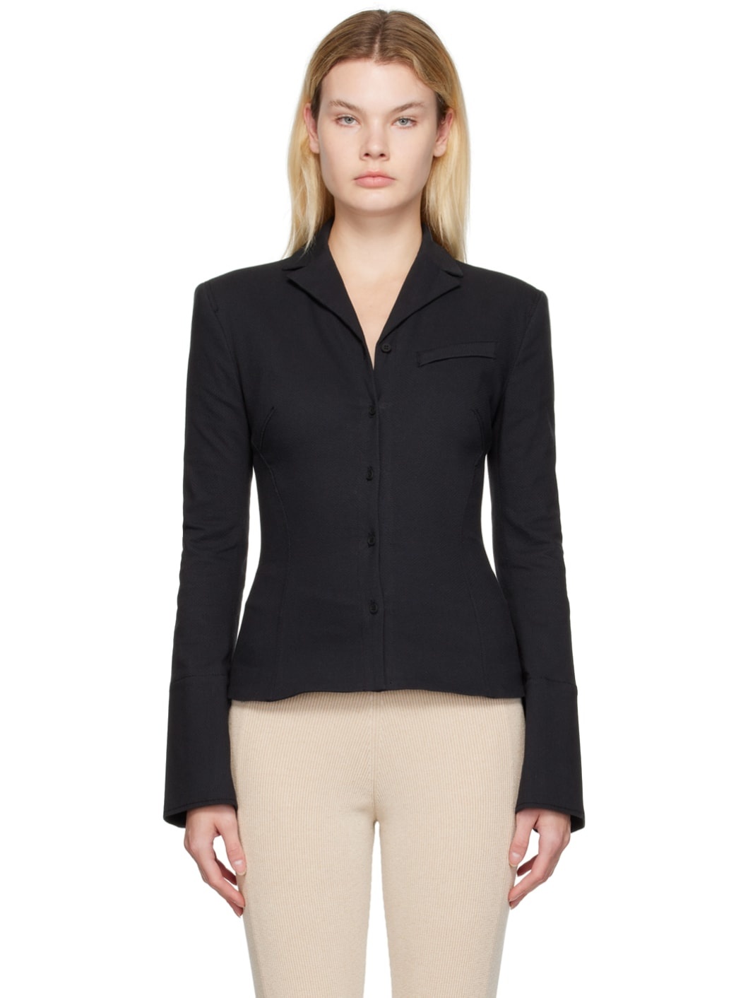 Black Le Papier 'La Veste Crema' Blazer - 1