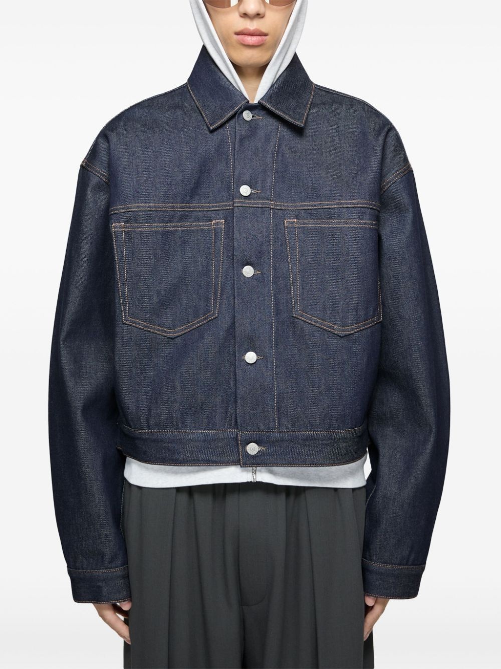 cropped denim jacket - 4