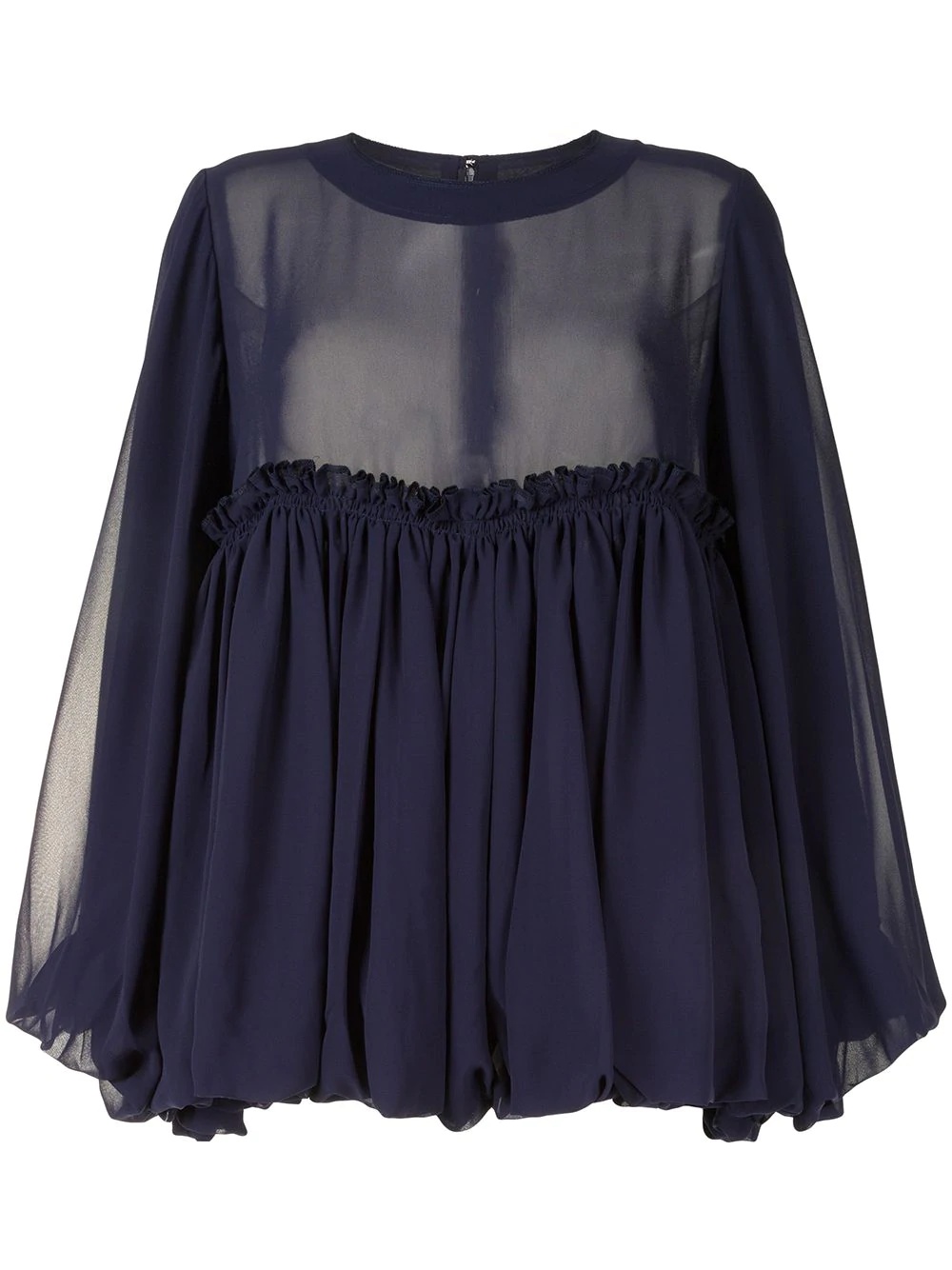 ruffle-trimmed panelled blouse - 1