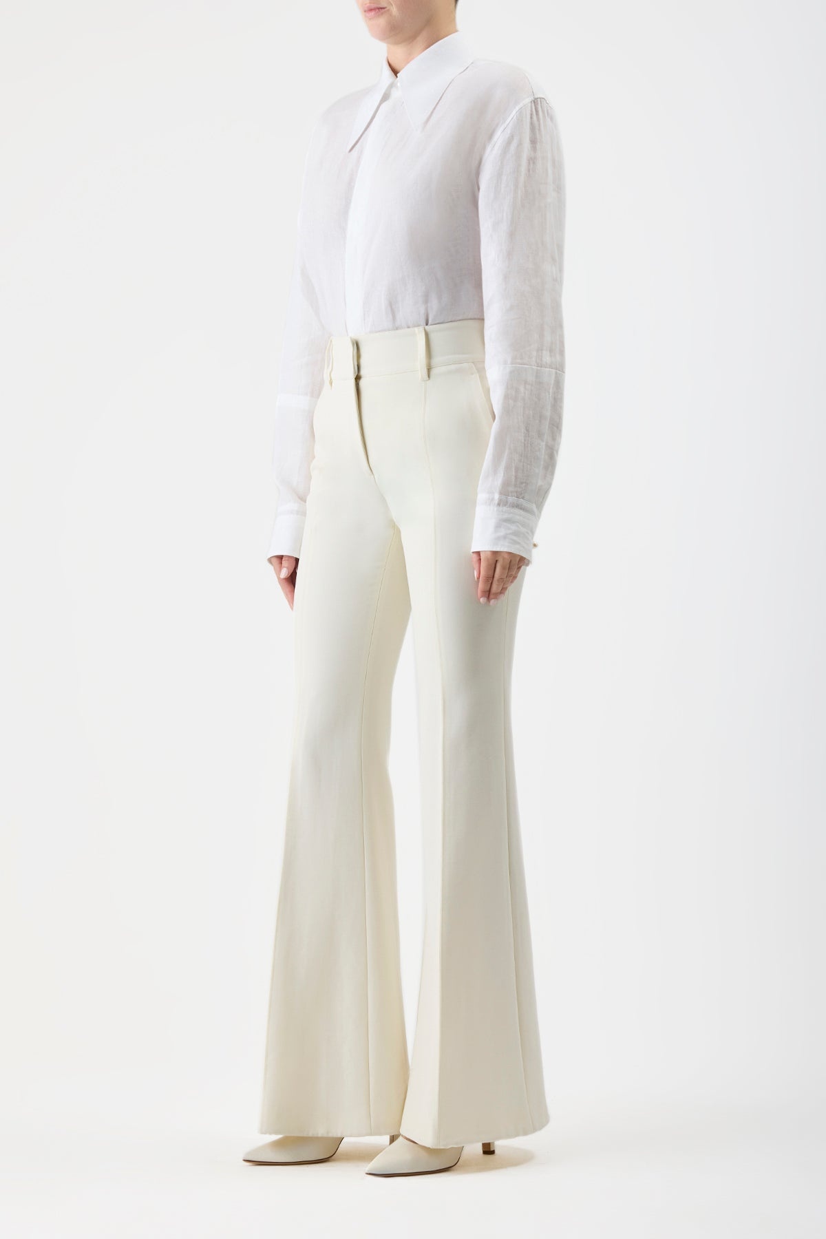 Rhein Pant in Ivory Wool - 3