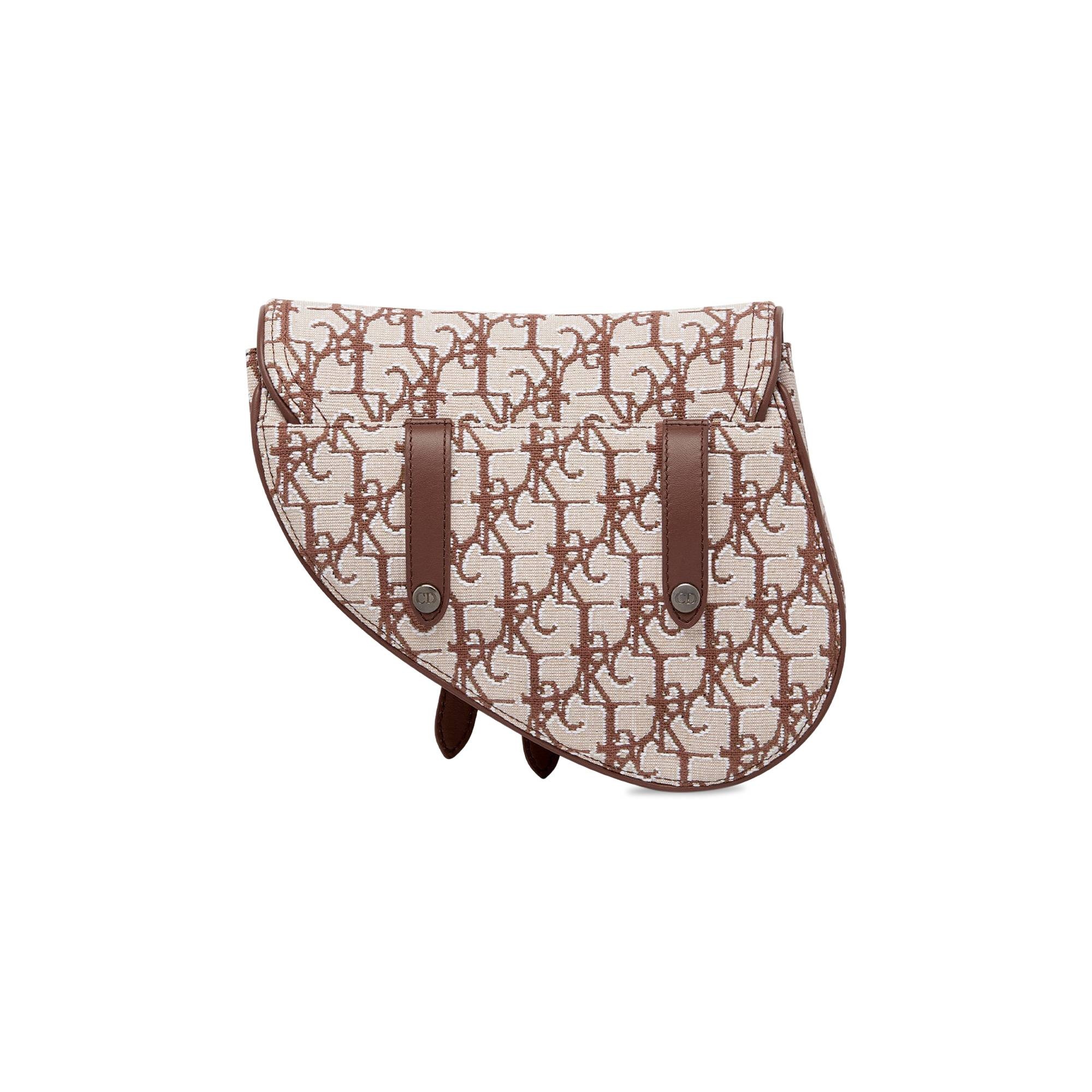 Dior x Cactus Jack Oblique Jacquard Mini Saddle Bag 'Coffee' - 2