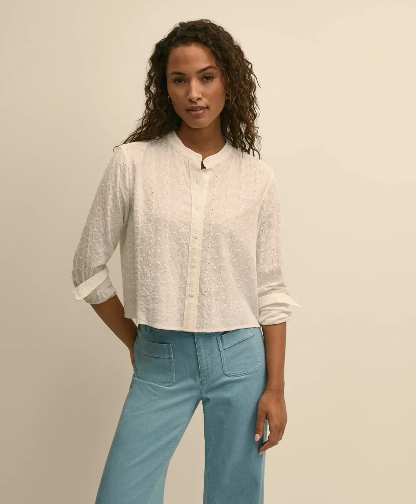 Embroidered Cropped Shirt - 1