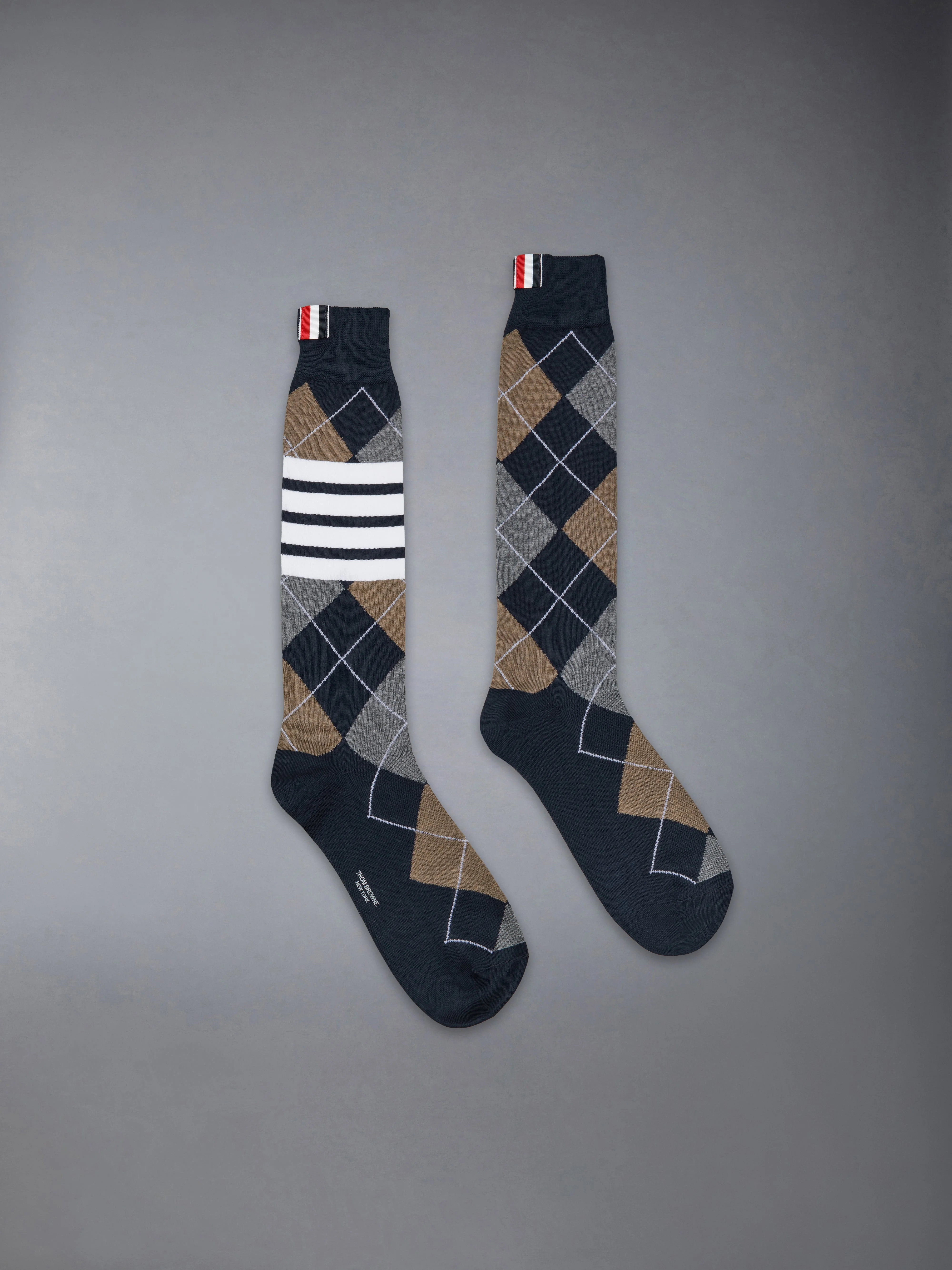 ARGYLE 4-BAR MID CALF SOCKS - 1