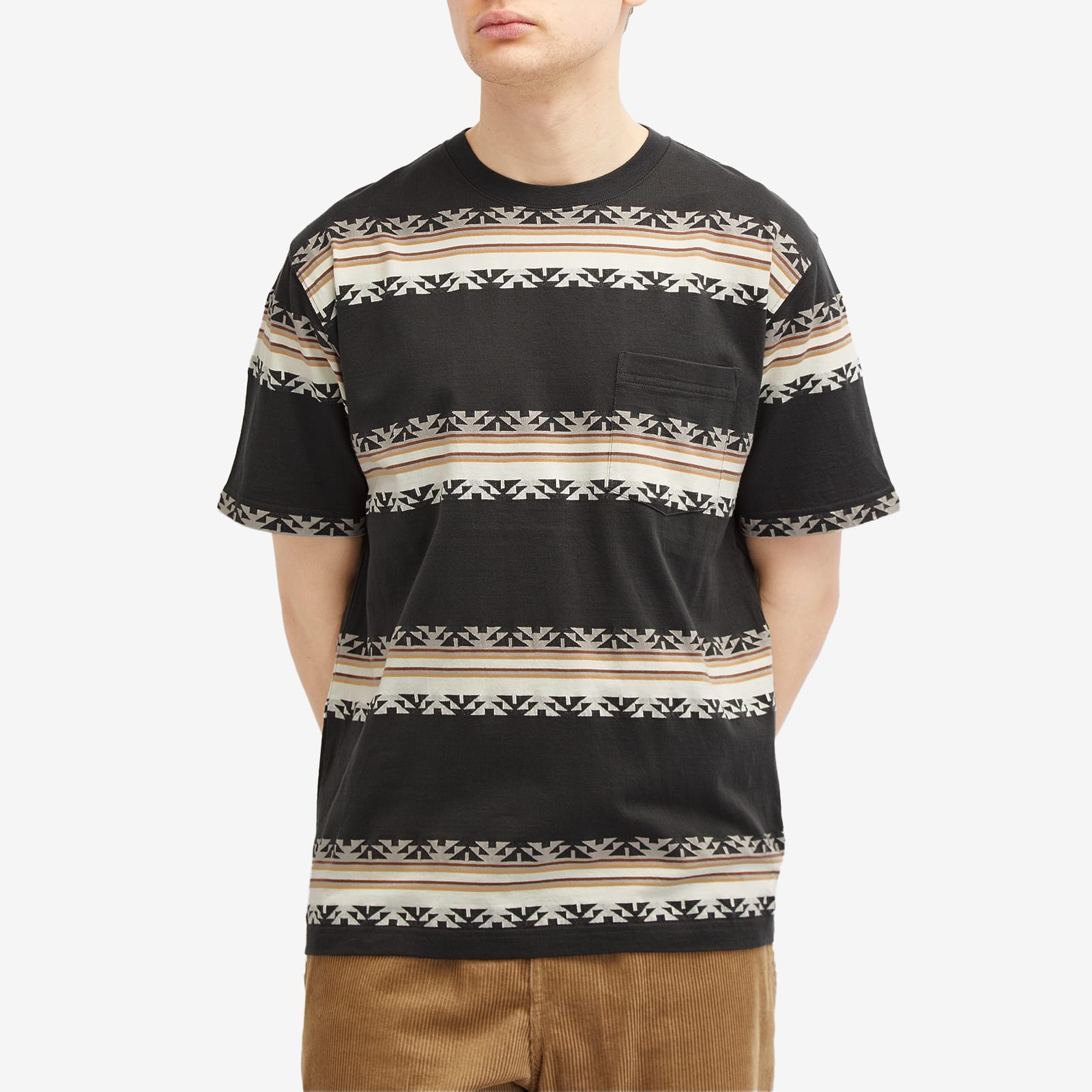 Beams Plus Jacquard Stripe Pocket T-Shirt - 2