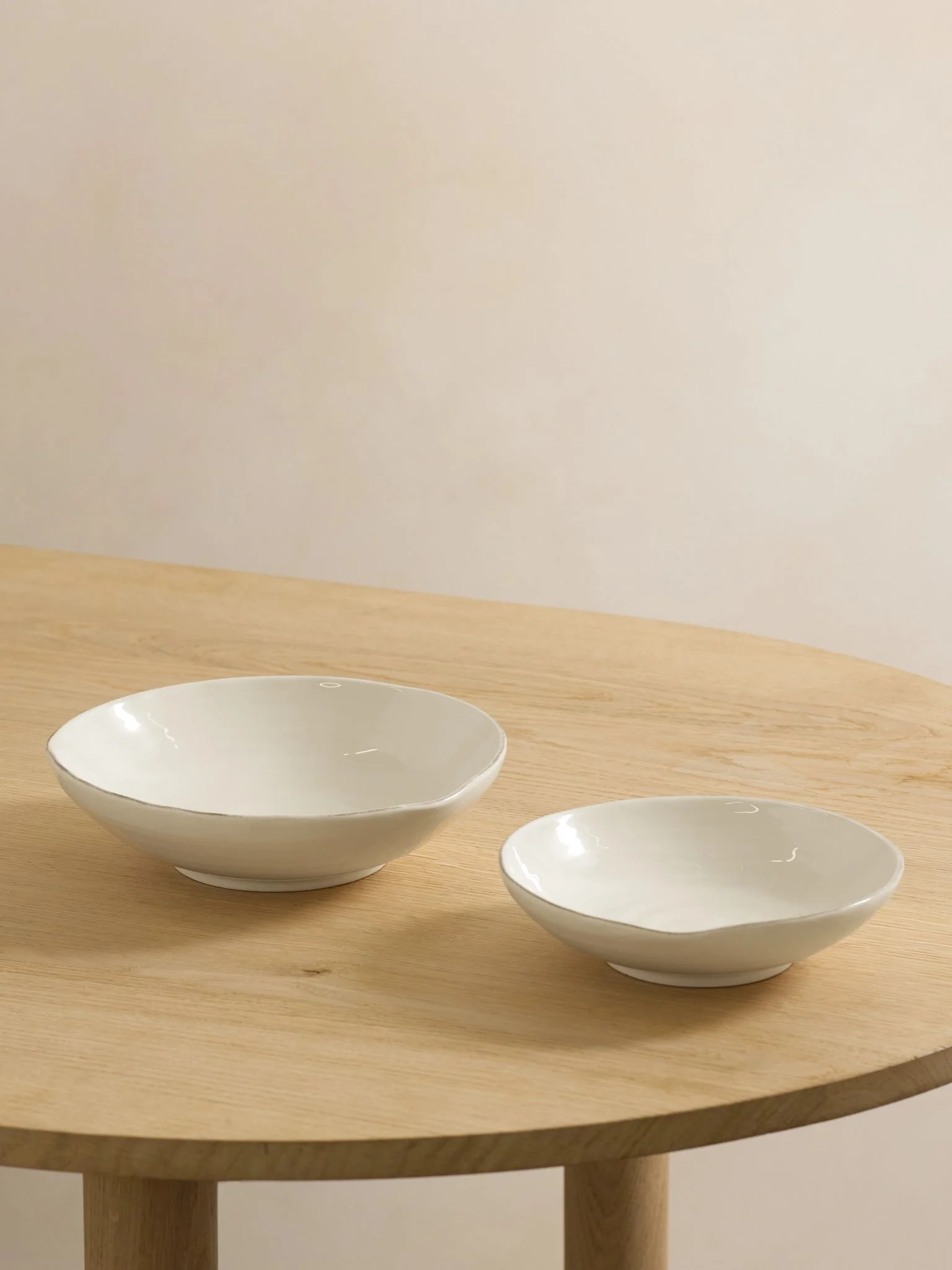 Set of two glazed ceramic bowls White - 1