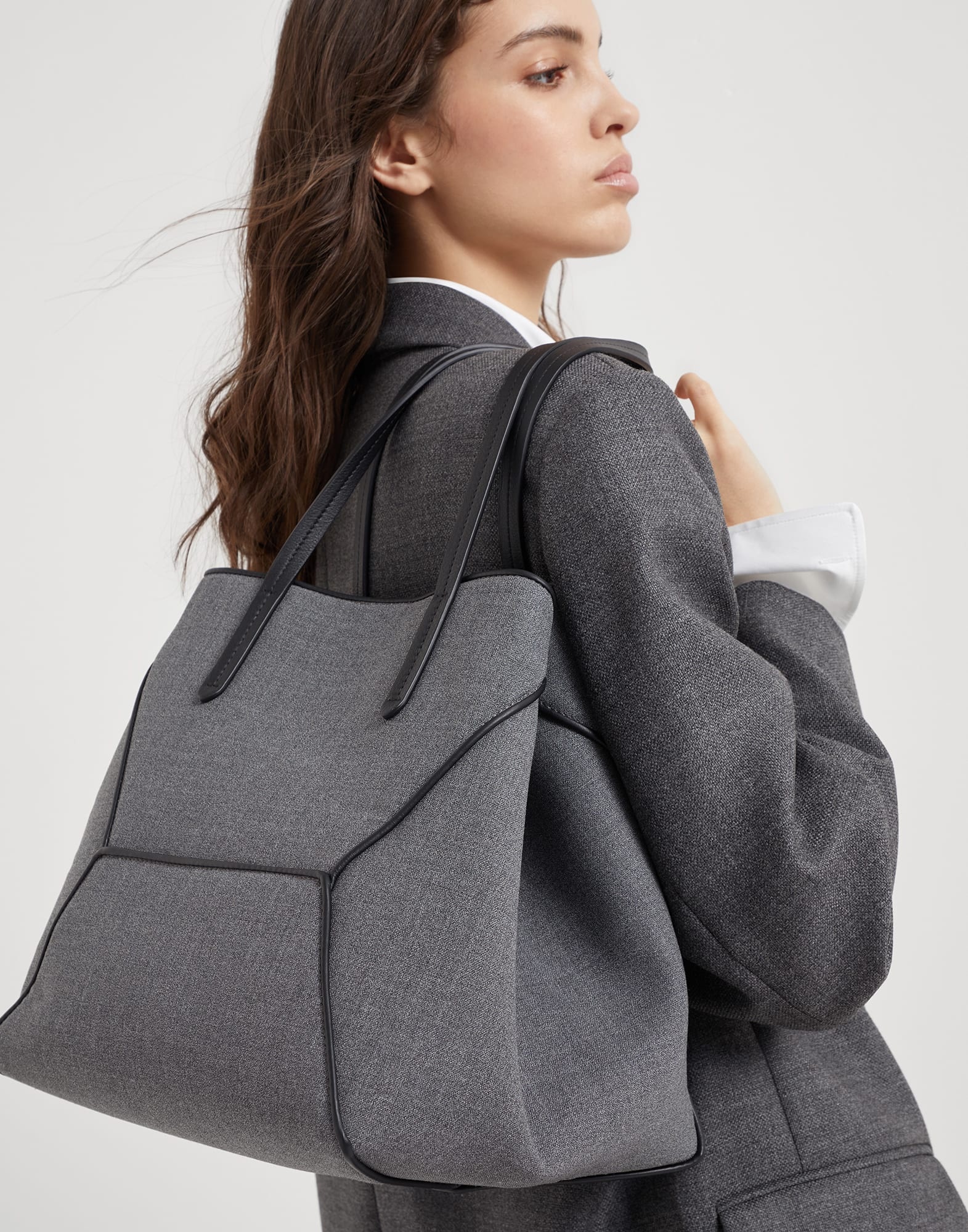 BC Duo bag in virgin wool canvas with monili - 4