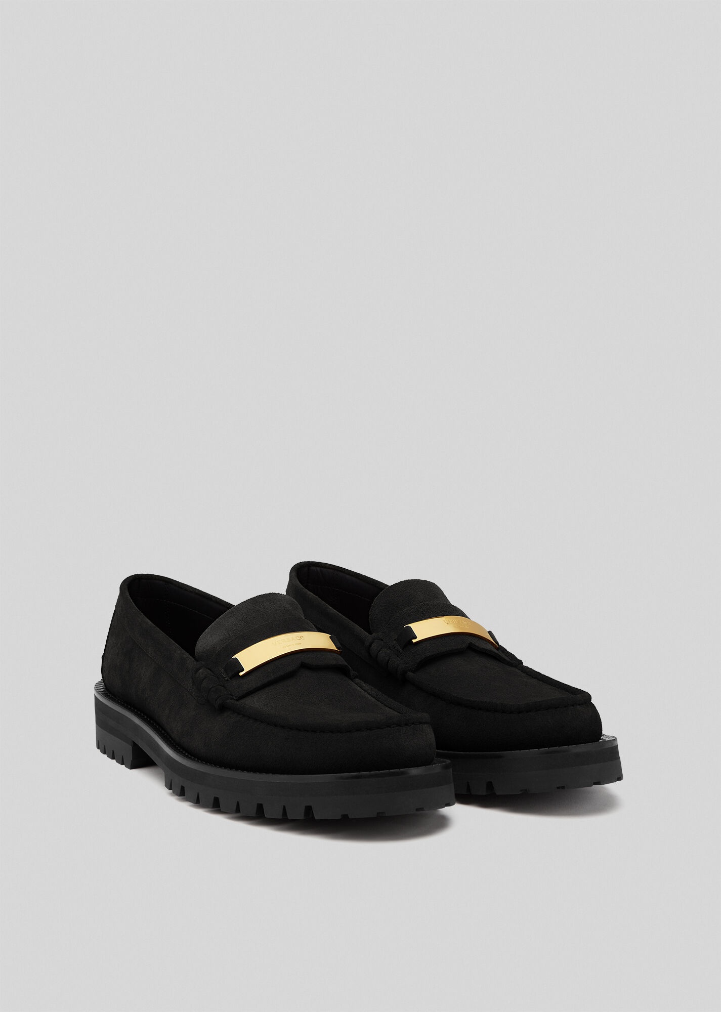 Logo Plate Leather Loafers - 4