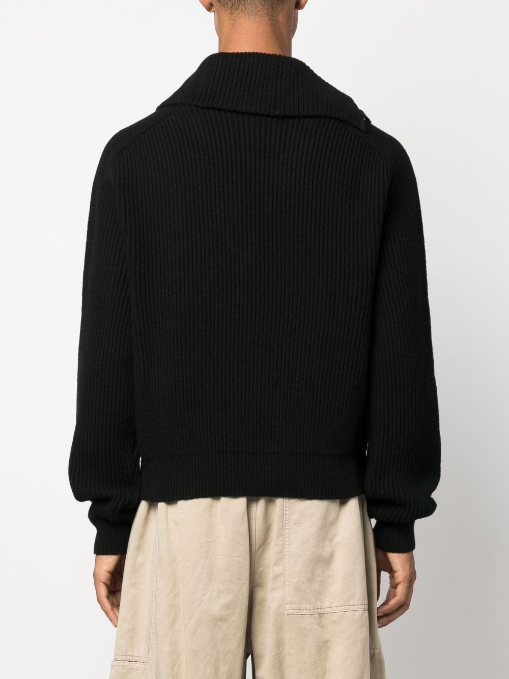 asymmetric ribbed-knit jumper - 4