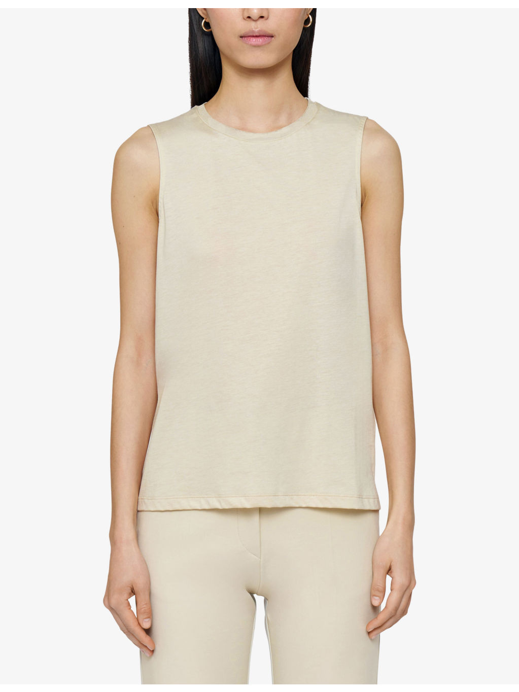 Round-Neck Regular-Fit Cotton and Silk-Blend Tank Top - 3