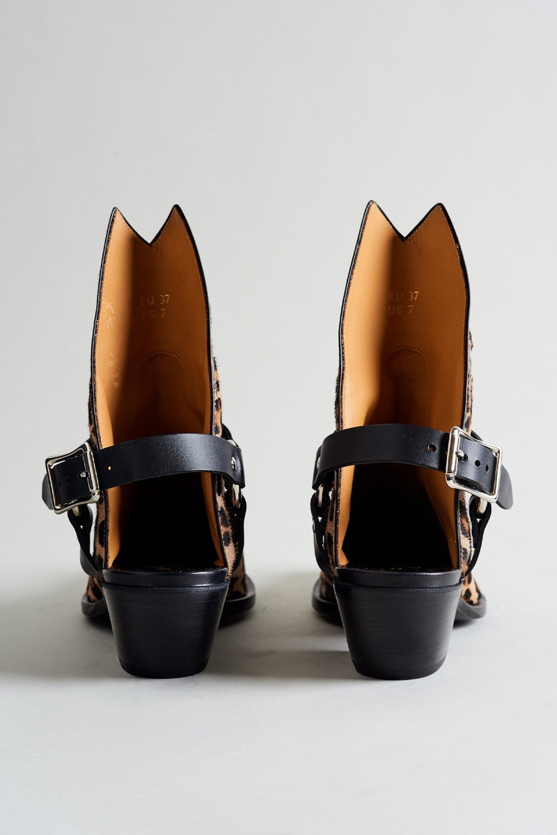 Half Ankle Cowboy Boot with Harness– Leopard | R13 Denim 4