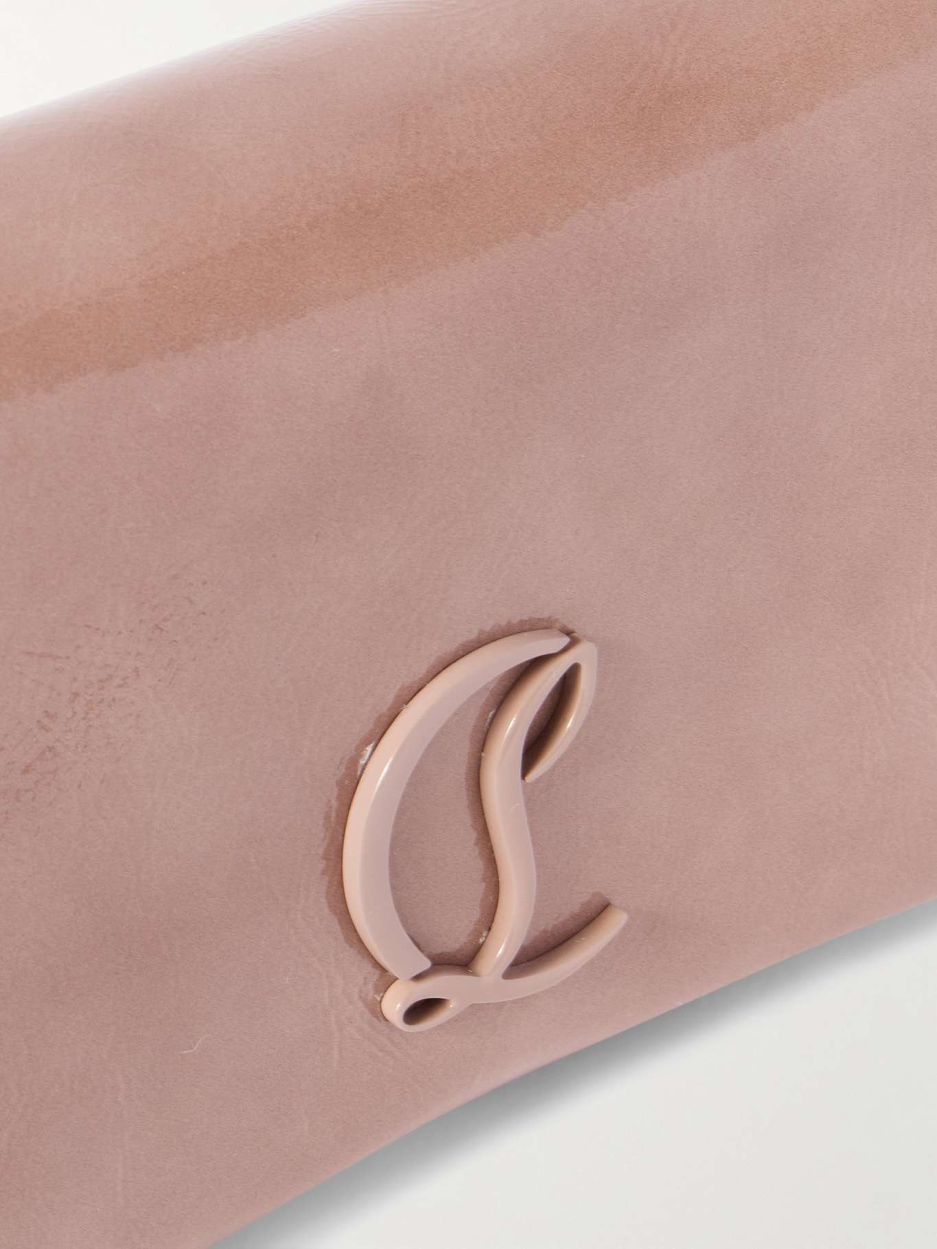 Loubi54 embellished crinkled patent-leather shoulder bag Baby pink - 4