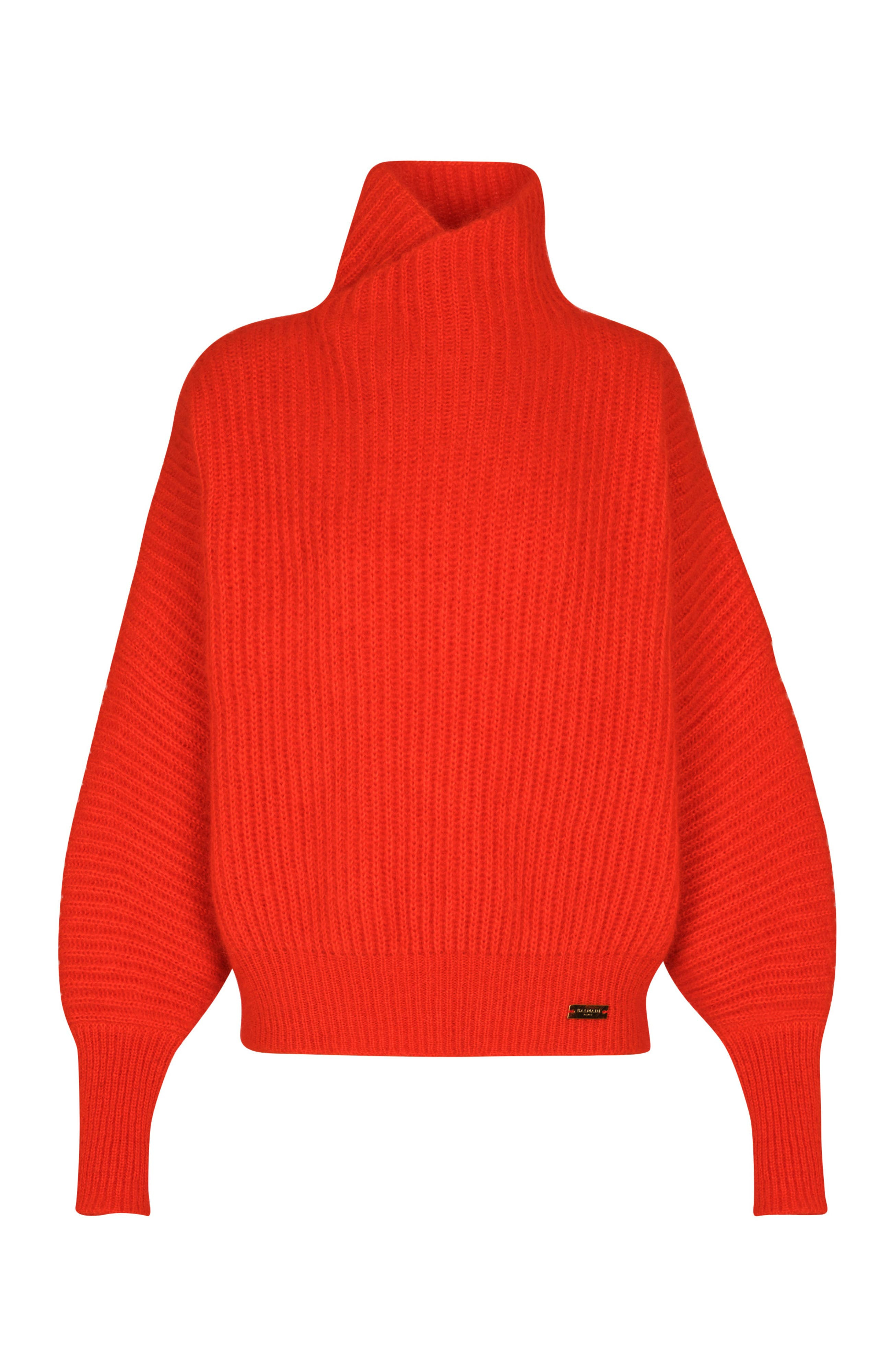 Balmain Mohair Knit Jumper With Collar Detail in Red at Nordstrom - 5