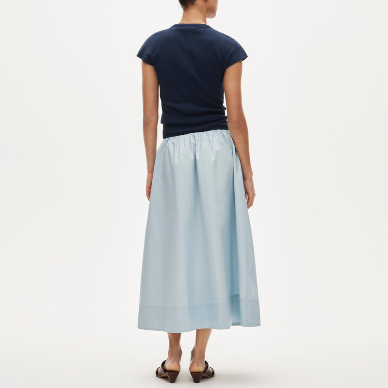 Pull-on midi skirt in cotton poplin 4