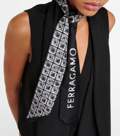 FERRAGAMO Printed silk scarf outlook