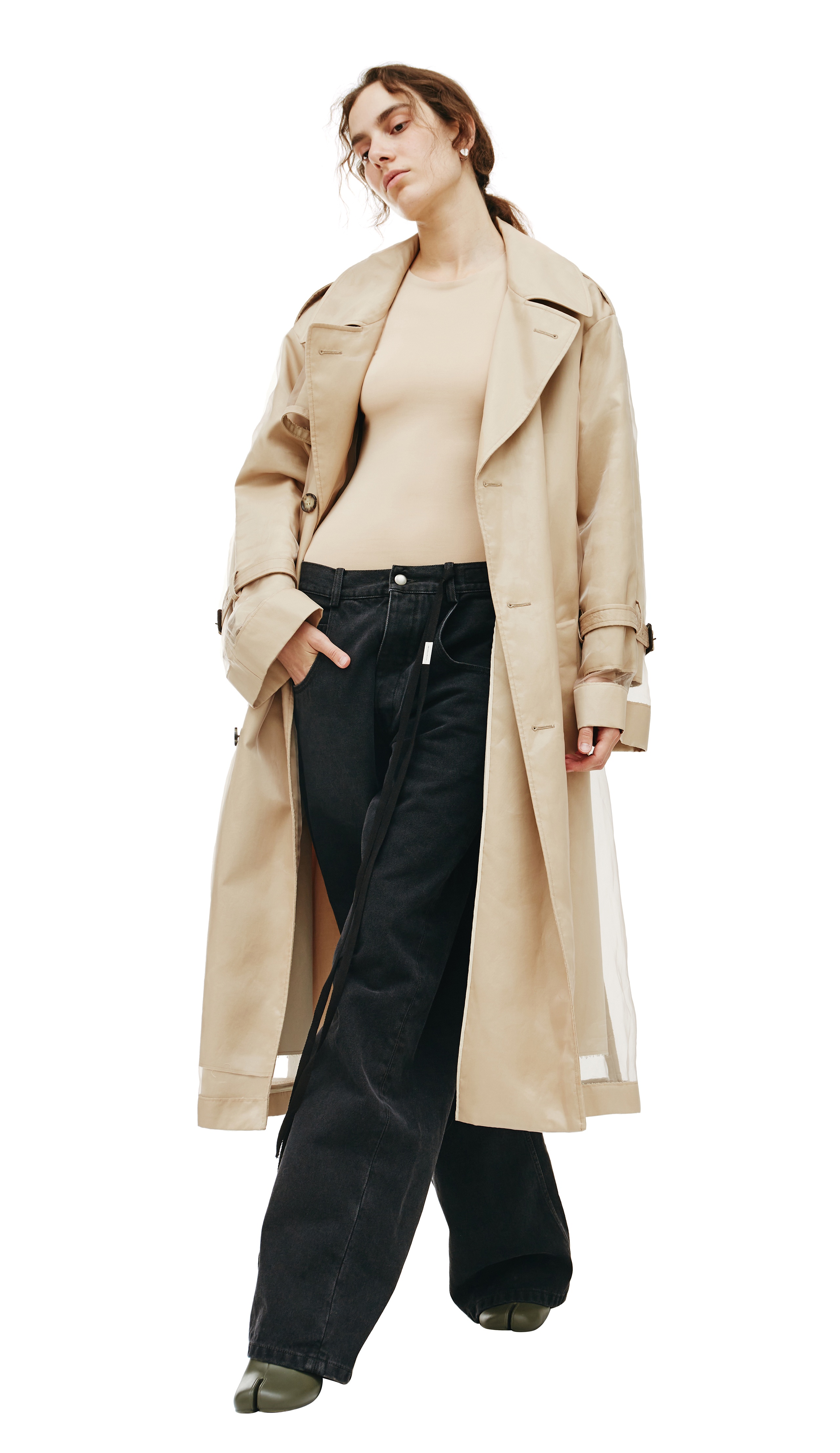 Maison Margiela Reversible Trench Coat In Beige